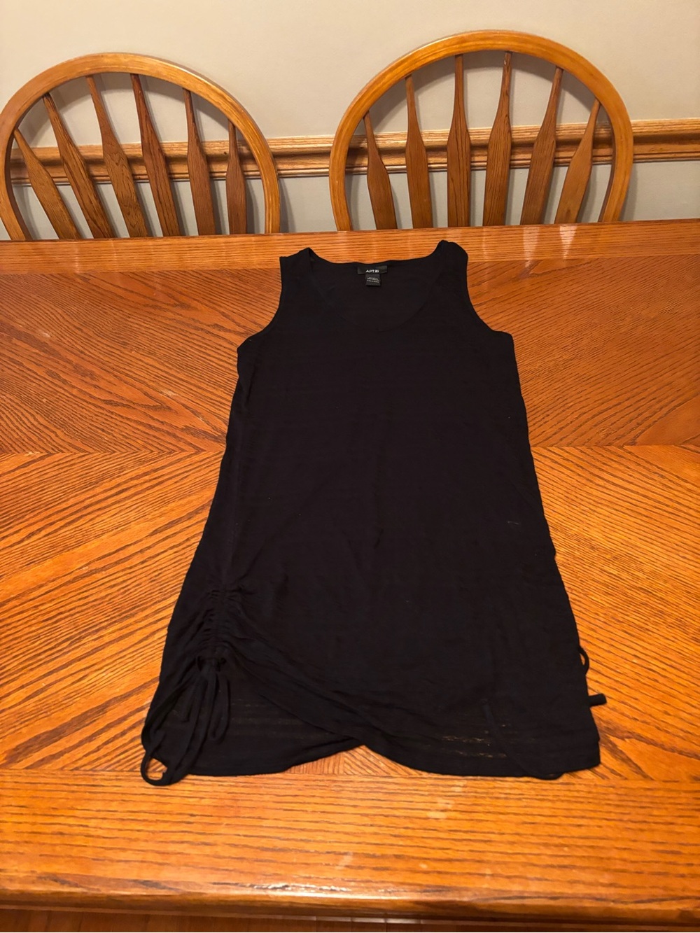 Apt. 9 Black Sleeveless Ruched Hem Tank Top